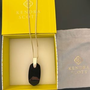 Kendra Scott Inez Long Pendant Necklace in Silver and Black